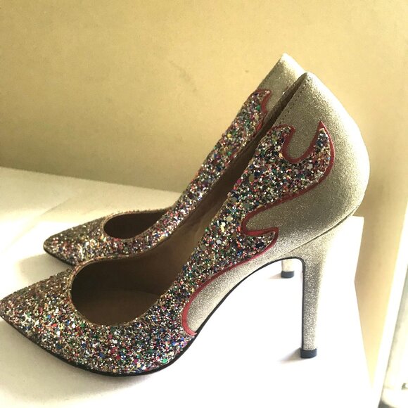 Isabel Marant Cholita Gilby Glitter Heels RIHANNA - Picture 1 of 10